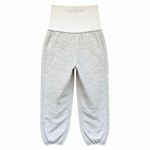 Lululemon Grey White Roll Down Waist Cropped Yoga Pants Joggers Pants SIZE 6